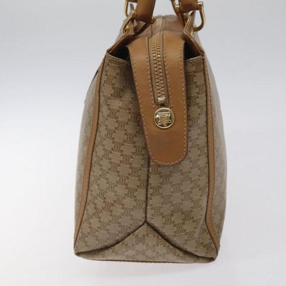 CELINE Macadam Canvas Hand Bag Beige Gold Auth BA1995 - Picture 5 of 16